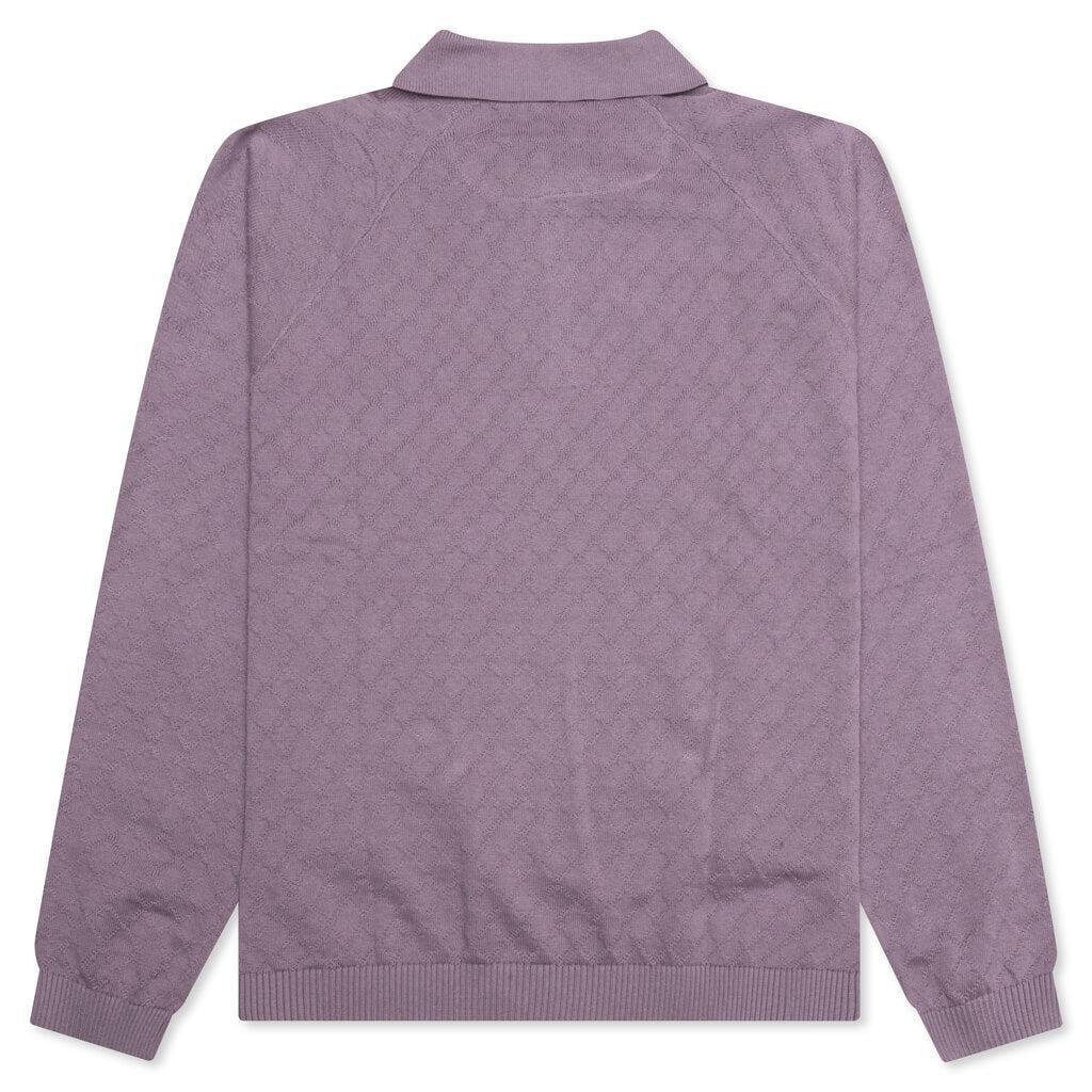 Hogan Pointelle Raglan Sleeve Sweater Polo - Mauve Male Product Image