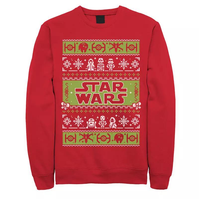 Men's Star Wars Character Stack Ugly Christmas Fleece, Size: XL, Red Product Image
