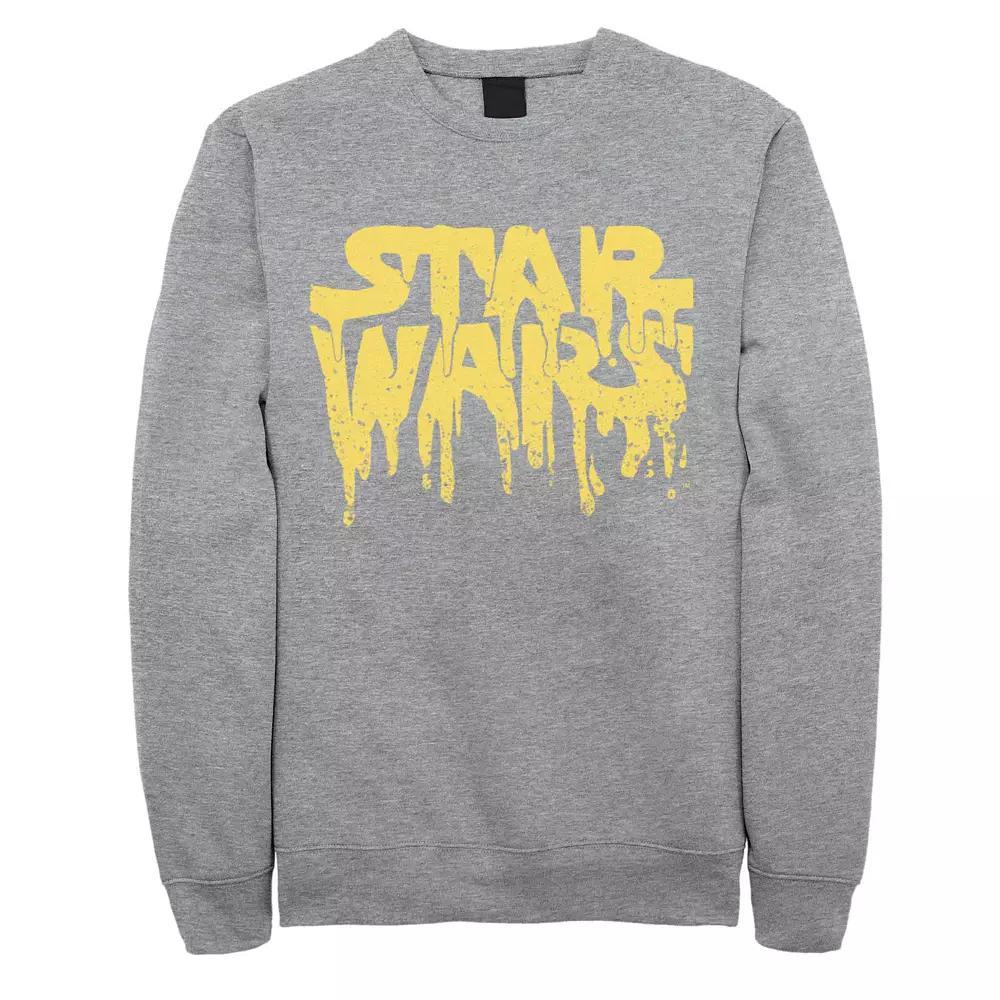Men's Star Wars Melted Logo Fleece Sweater, Size: Small, Athletic Grey Product Image