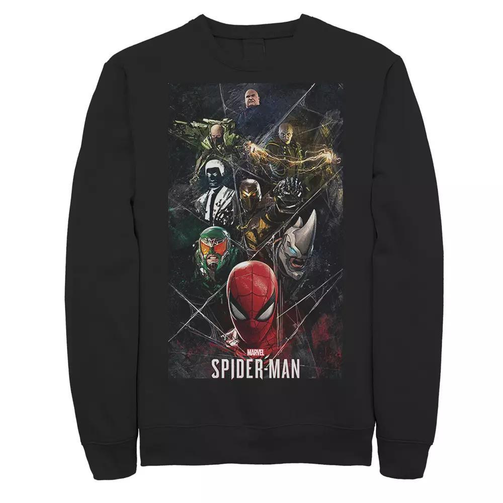 Men's Marvel Spider-Man Game Villain Web Collage Sweatshirt, Size: Small, Black Product Image