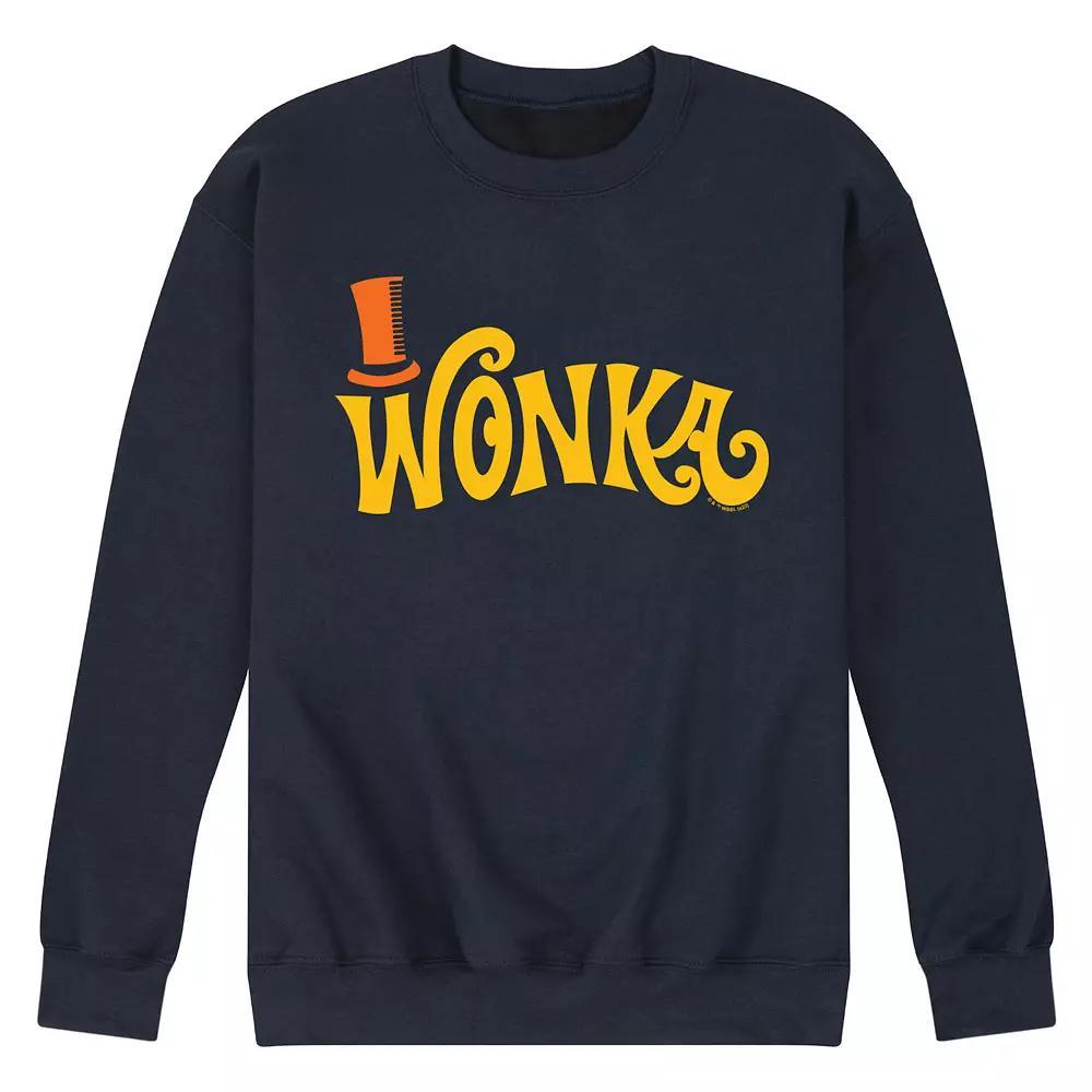 Mens Willy Wonka Retro Willy Wonka Logo Fleece Sweatshirt Blue Product Image