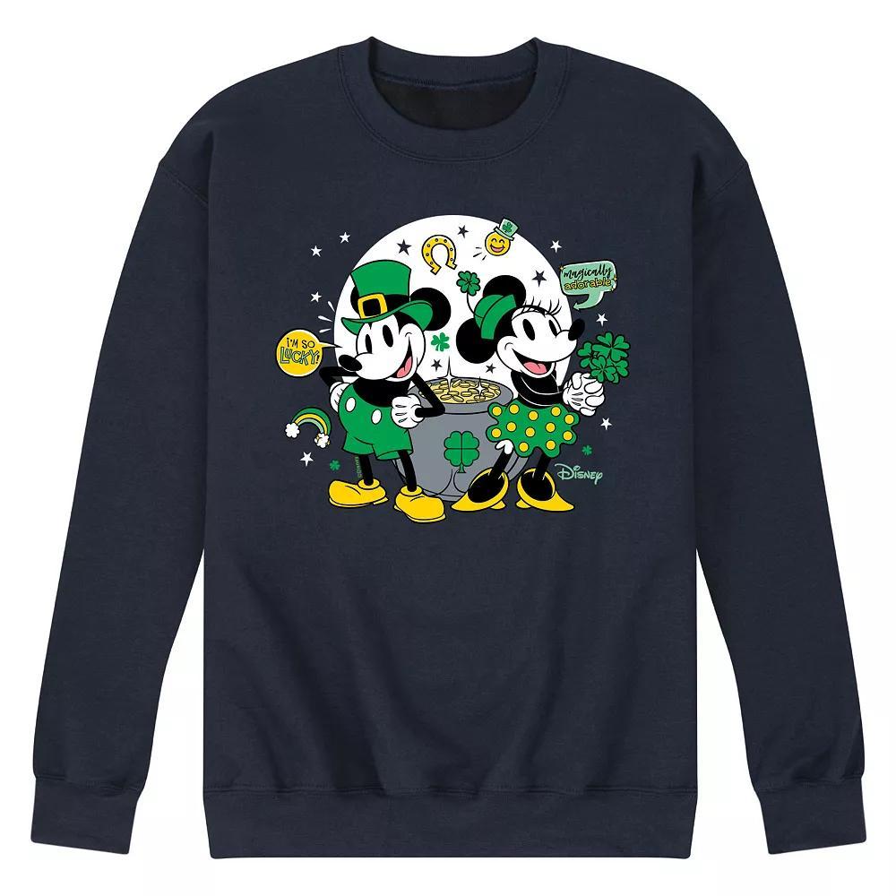 Disneys Mickey & Minnie Mouse Pot Of Gold Fleece Sweatshirt, Mens Product Image