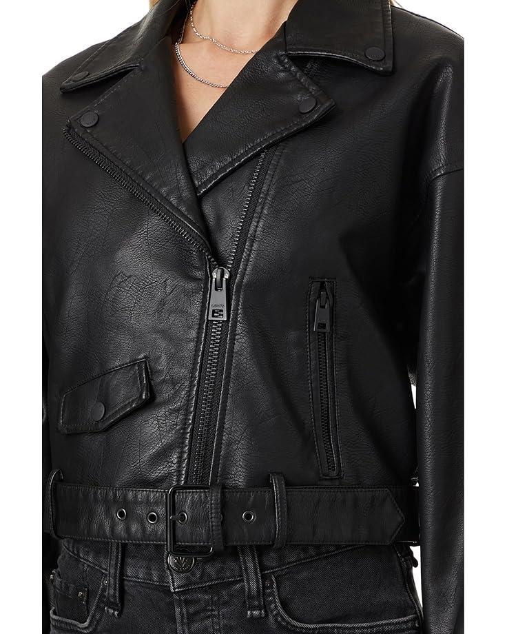 Faux Leather Moto Jacket Product Image