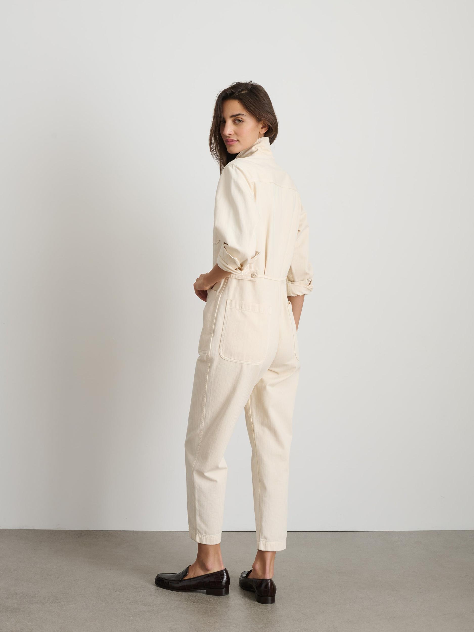 Standard Zip Jumpsuit in Herringbone Product Image