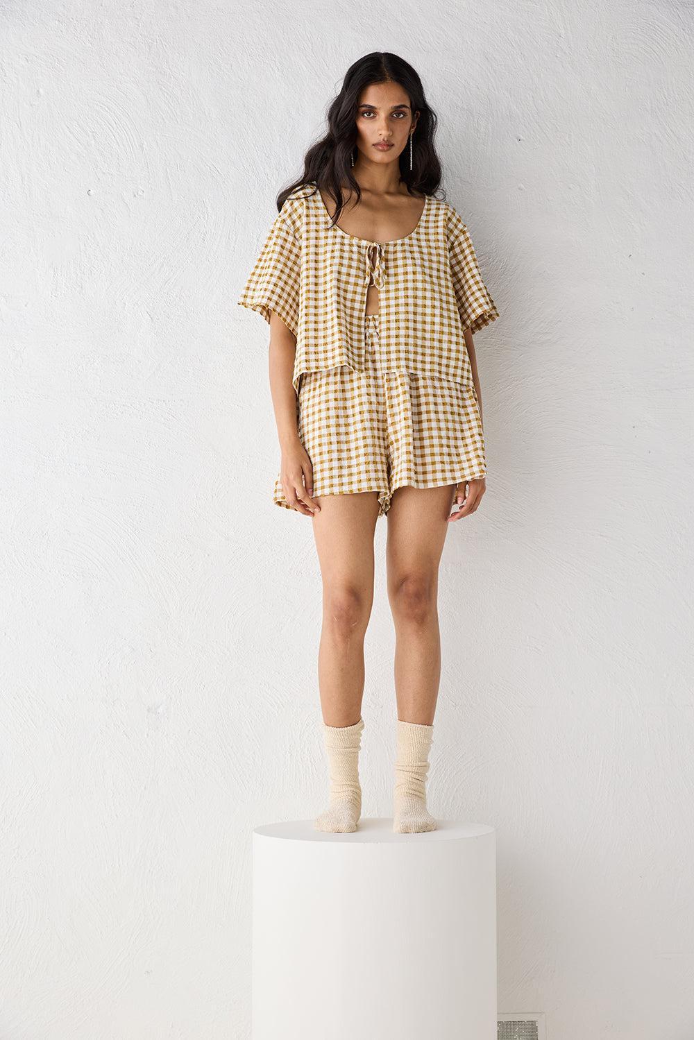 The Sea & I Smock Top Honey Product Image