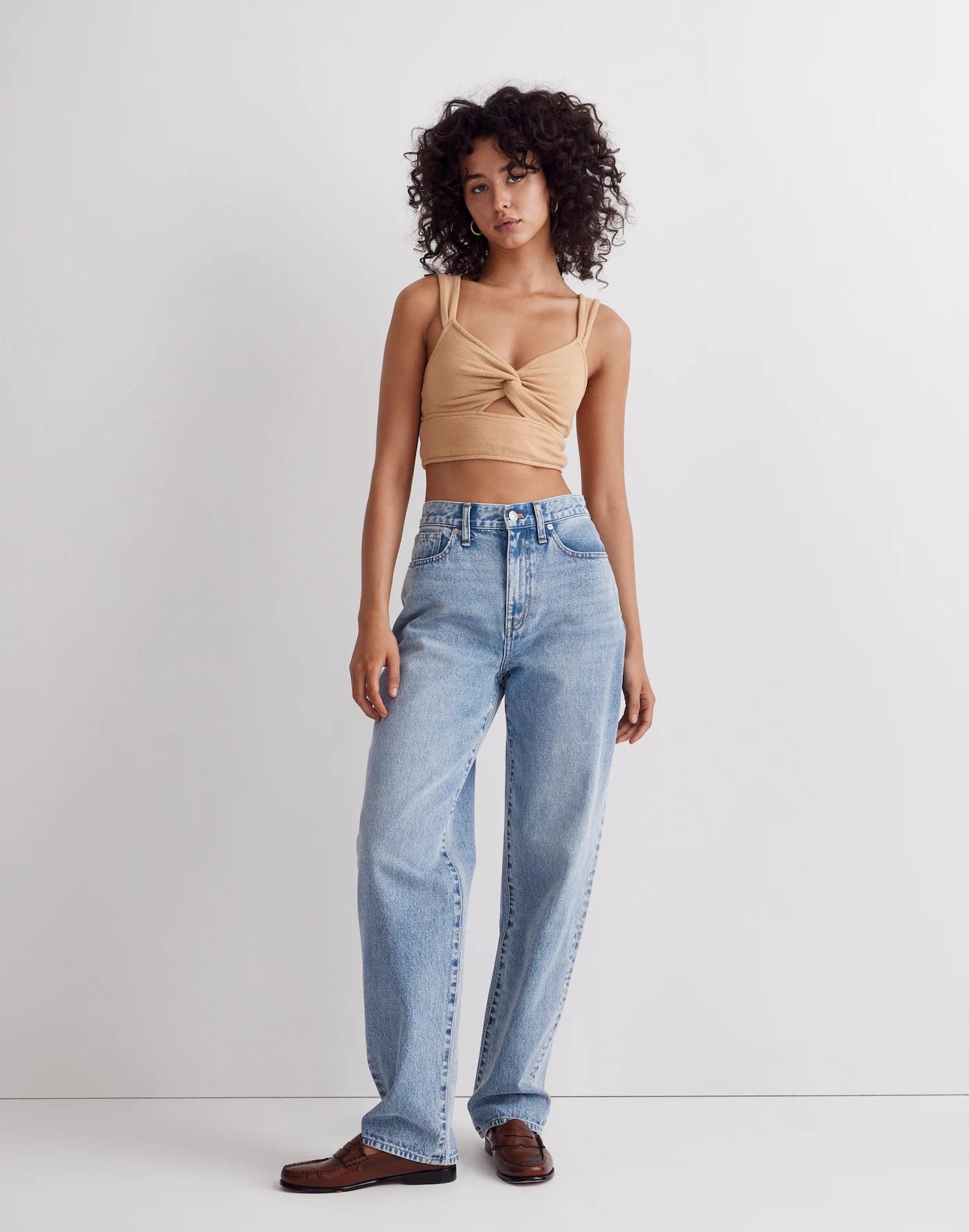 Cutout Knot-Front Crop Tank Top Product Image
