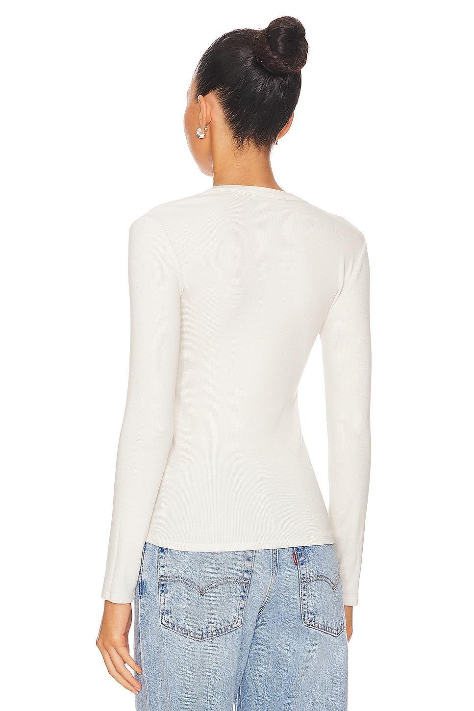 U Neck Rib Long Sleeve perfectwhitetee Product Image
