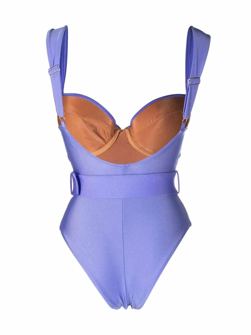 belted one piece swimsuit Product Image