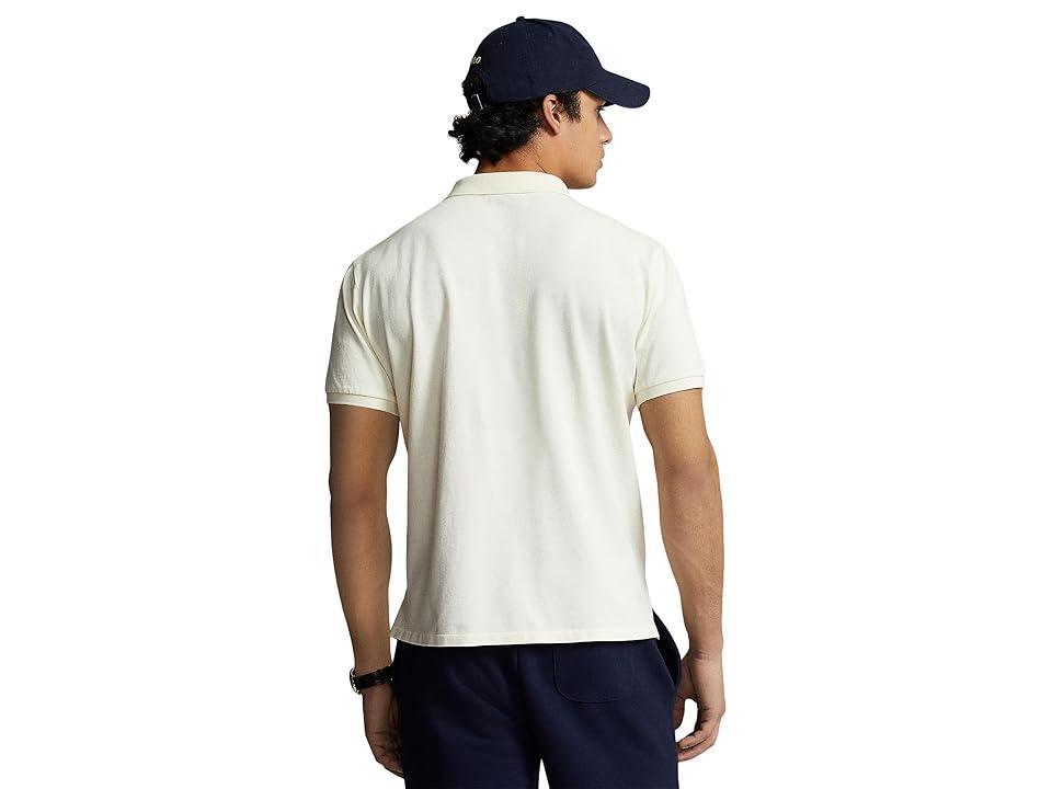 Polo Ralph Lauren Custom Slim Fit Big Pony Mesh Polo Shirt (Clubhouse Cream) Men's Clothing Product Image