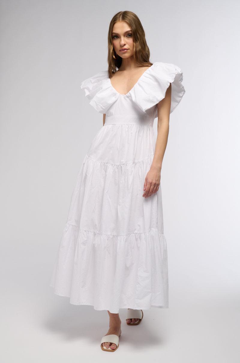SUNDAY MARKET POPLIN CAP SLEEVE MAXI DRESS Product Image