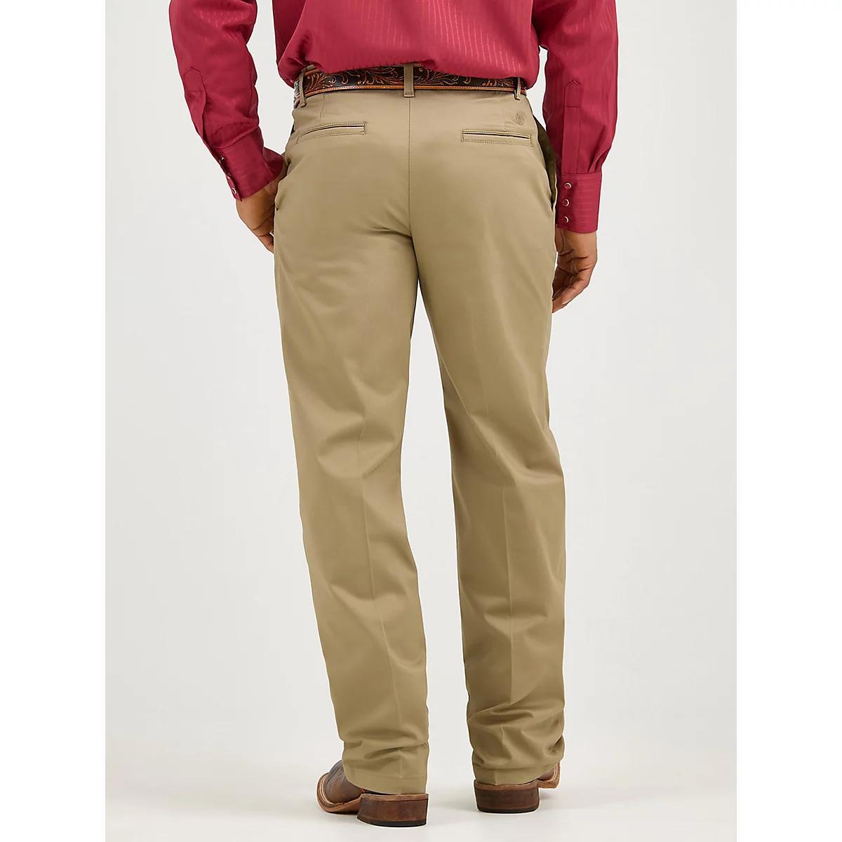 Men's Wrangler Casuals® Flat Front Relaxed Fit Pants in Khaki Product Image