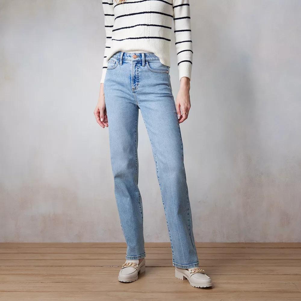 Women's LC Lauren Conrad Super High-Rise True Straight Jeans, Size: 16, Blue Product Image