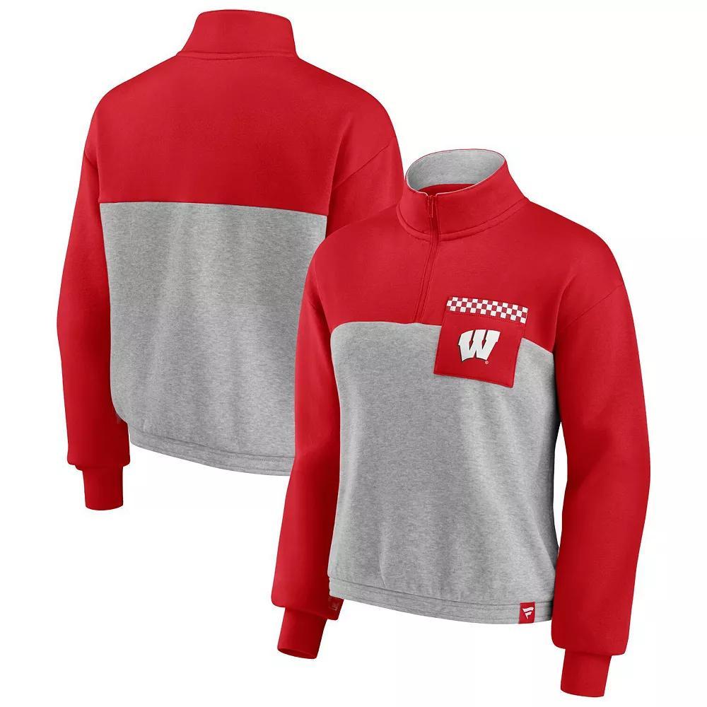Women's Fanatics Branded Maroon/Heathered Gray Minnesota Golden Gophers Sideline to Sideline Colorblock Quarter-Zip Jacket, Size: Small Product Image