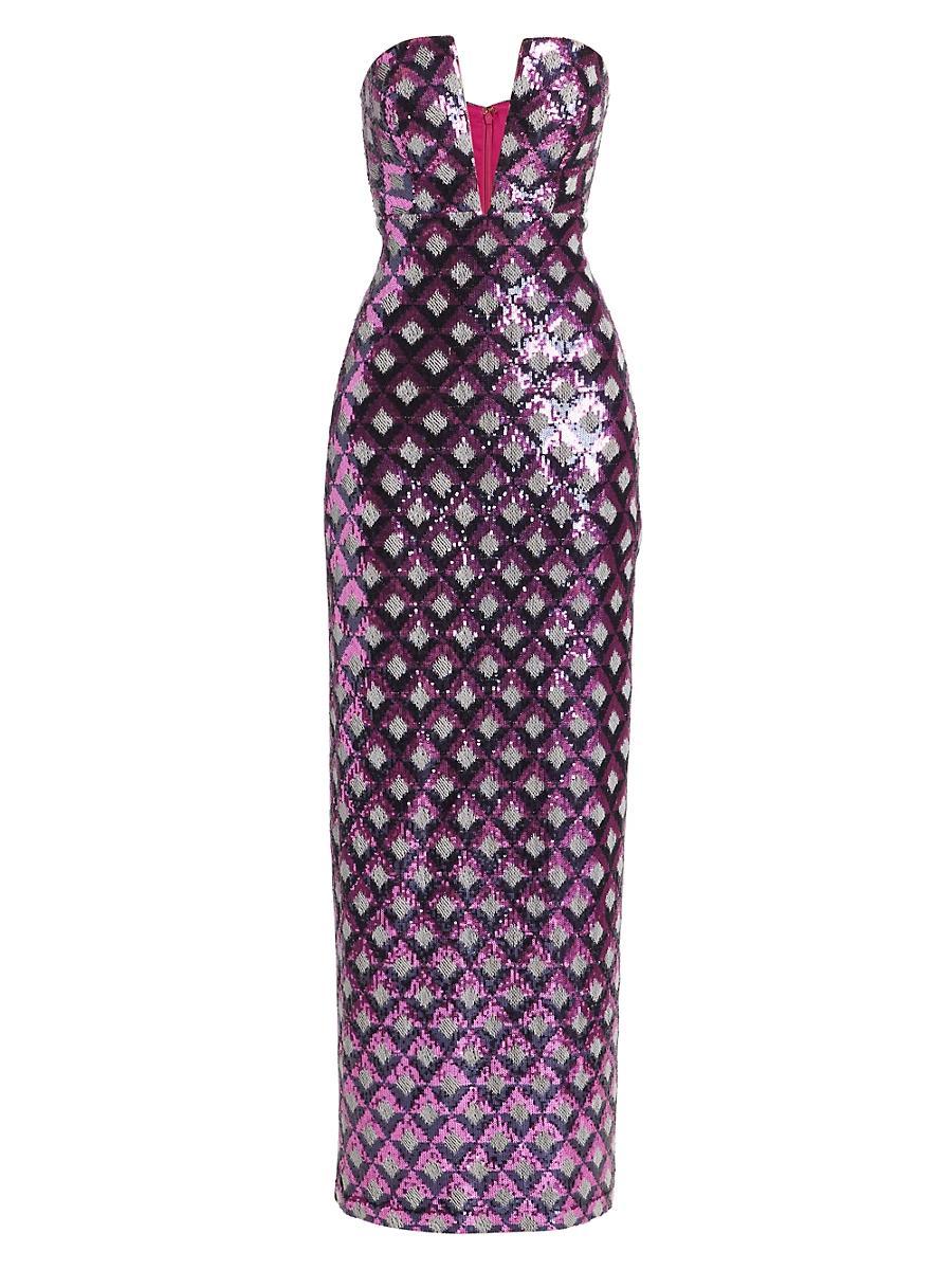 Ramona Checkmate Sequined Strapless Gown Product Image