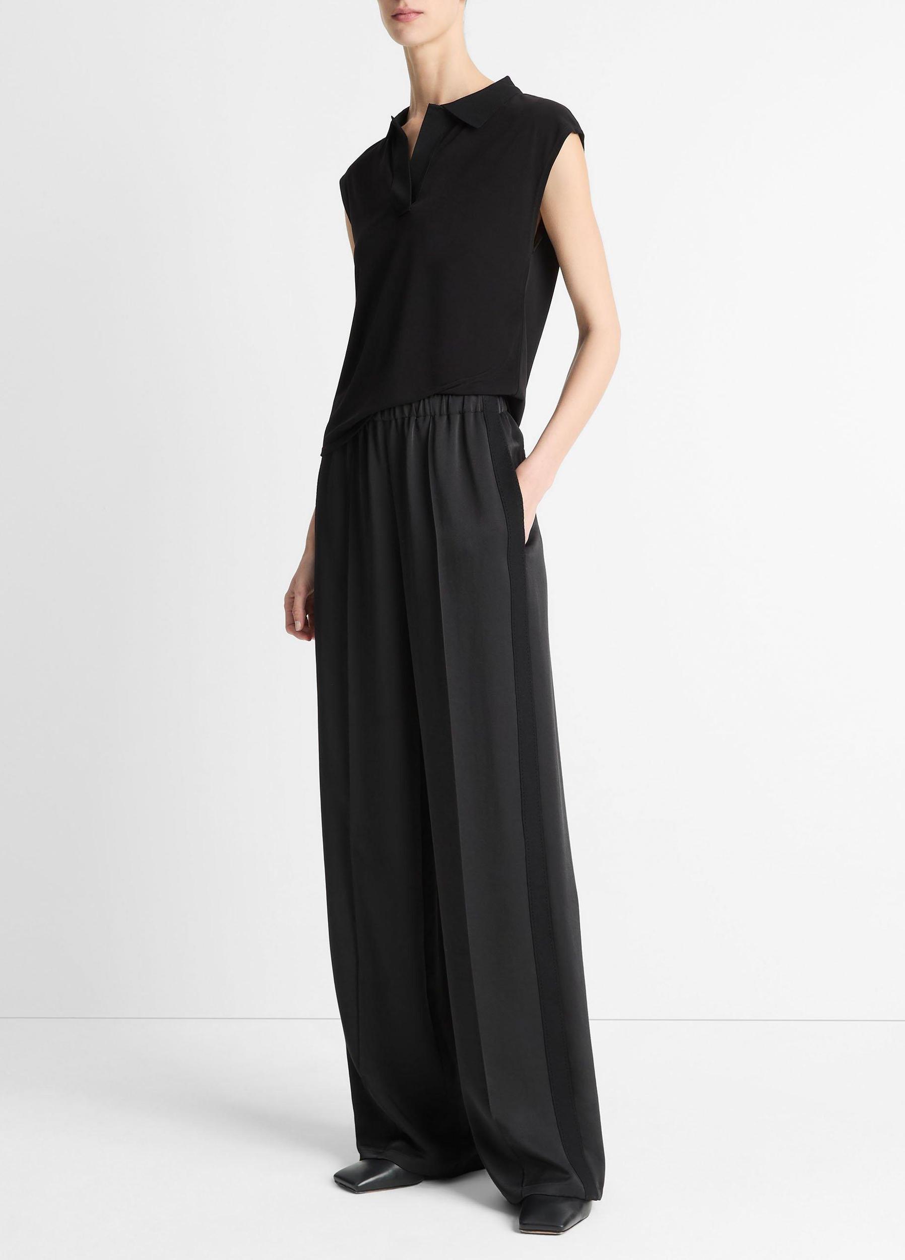Side-Strap Crepe Pull-On Pant Product Image