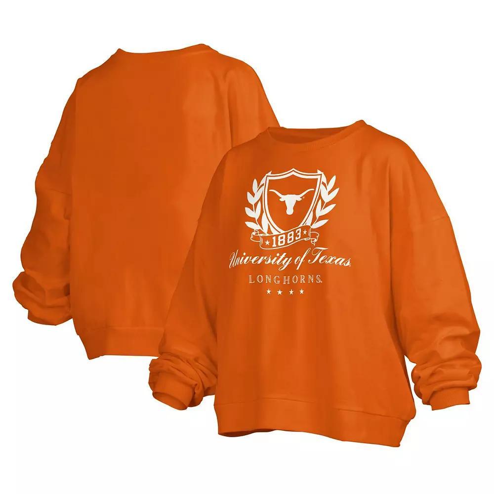 Women's Pressbox Black Wisconsin Badgers Big Aug Script Janice Oversized Pullover Sweatshirt, Size: XL Product Image