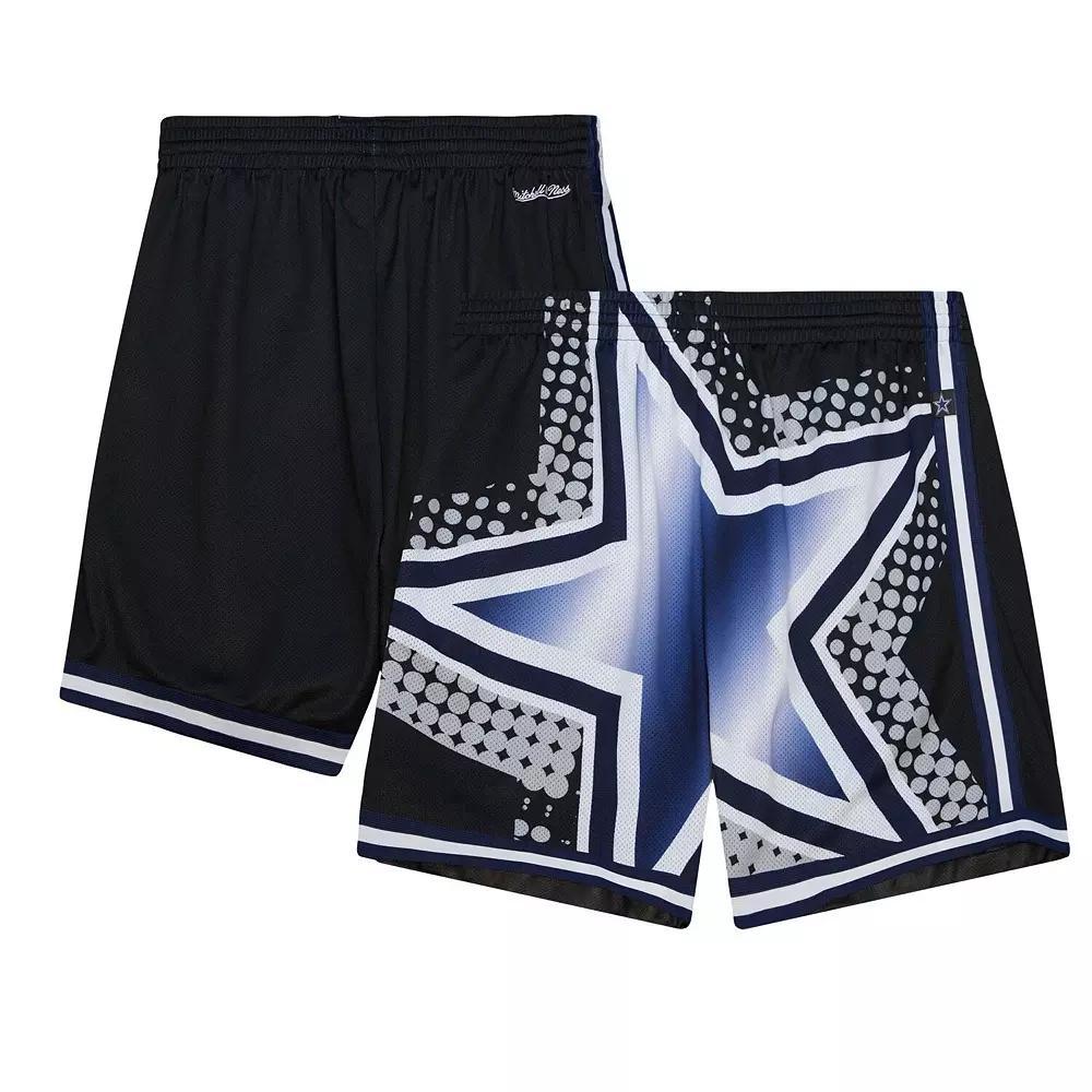 Men's Mitchell & Ness  Black Dallas Cowboys Big Face 7.0 Fashion Shorts, Size: Medium Product Image