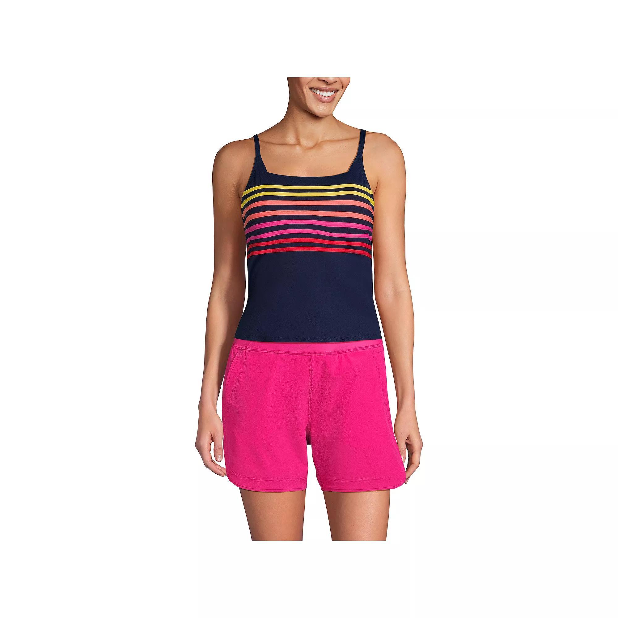 Women's Lands' End Chlorine Resistant Squareneck Tankini Swimsuit Top, Size: Small, Black Product Image