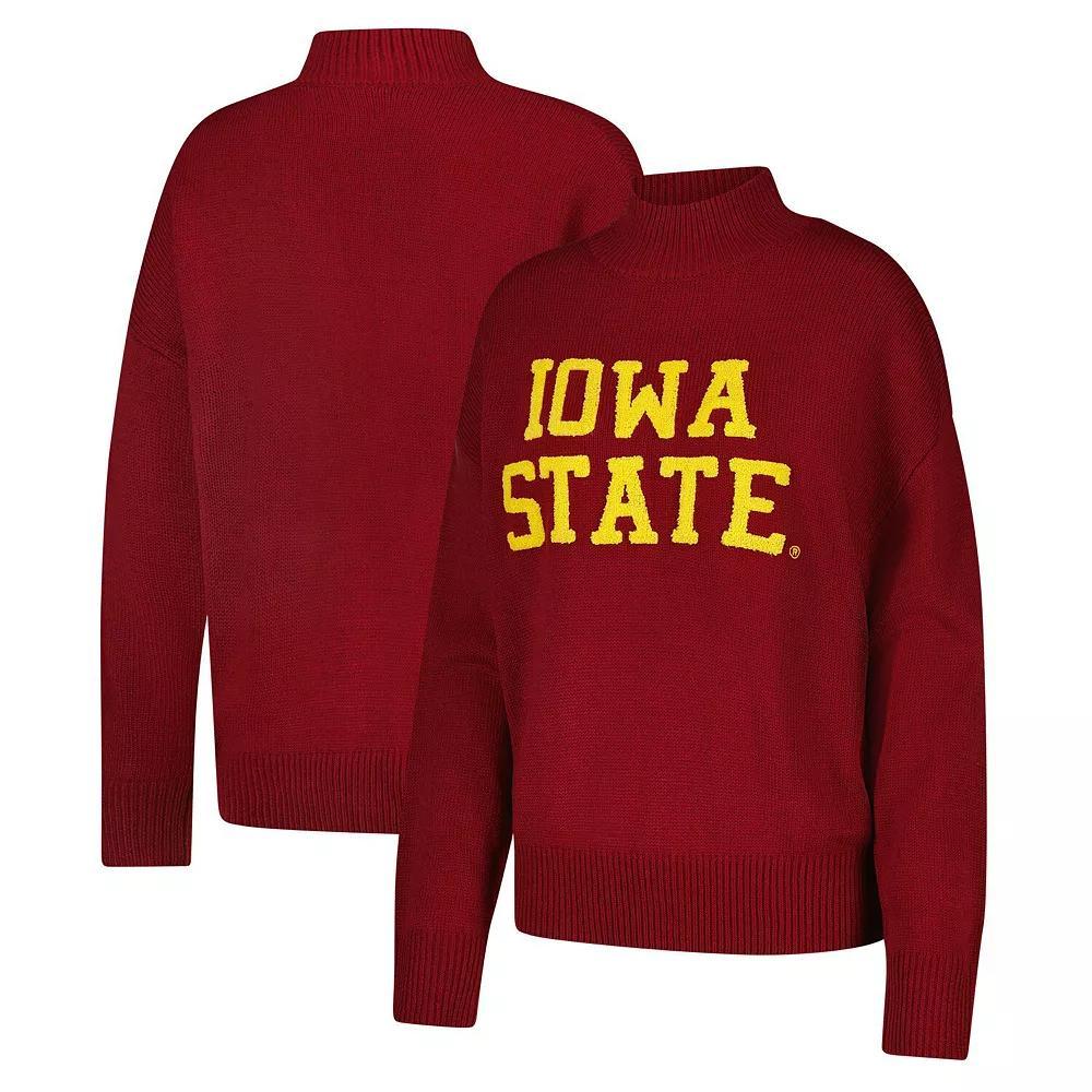 Women's Gameday Social  Cardinal Iowa State Cyclones Oversized Varsity Sweater, Size: Small, Red Product Image