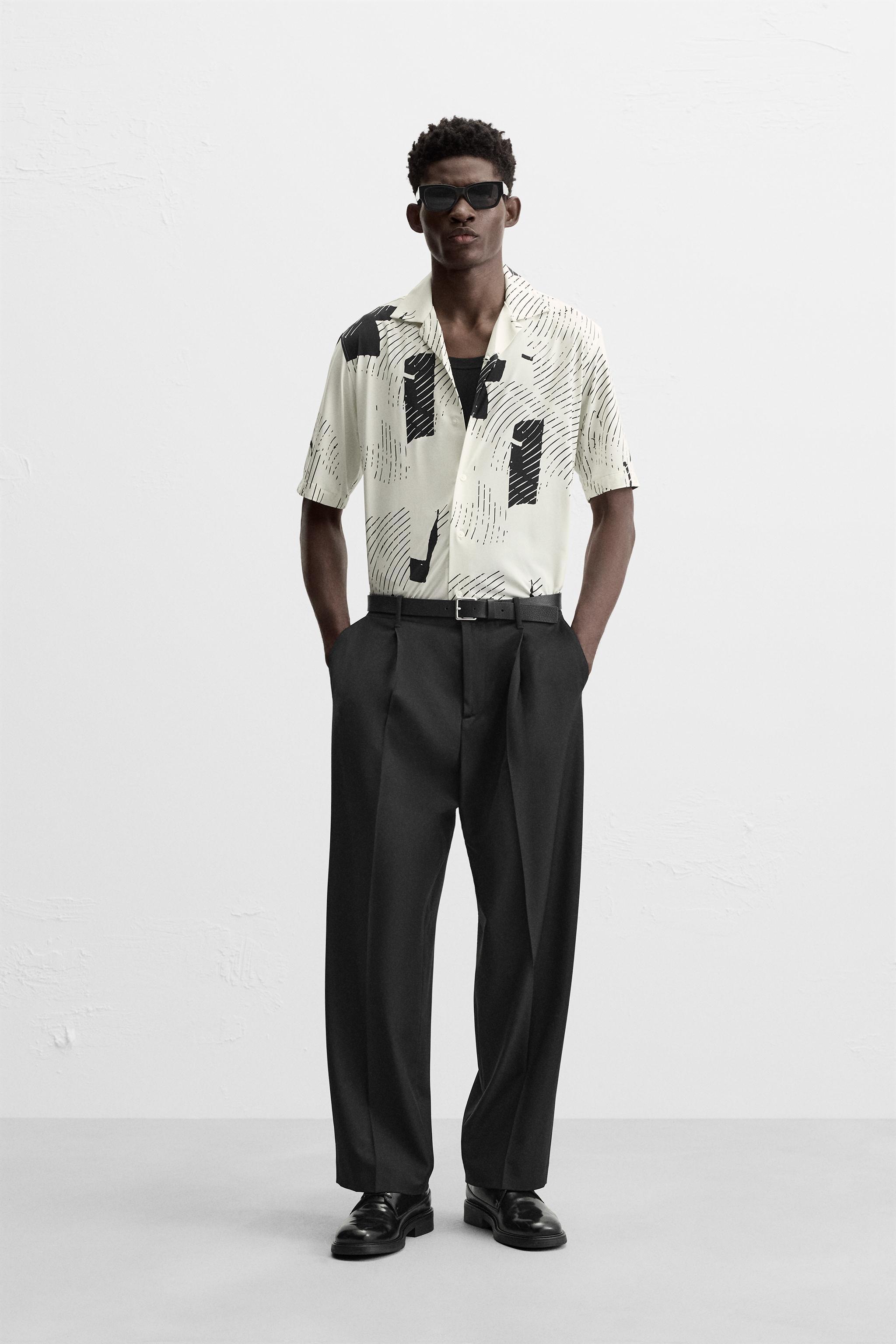 ABSTRACT PRINT STRETCH SHIRT Product Image