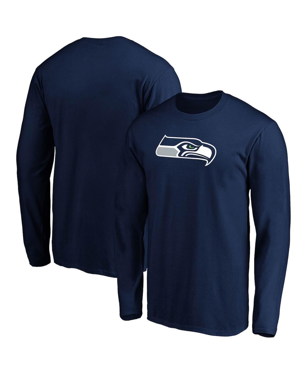 Men's Fanatics Branded College Navy Seattle Seahawks Big & Tall Primary Team Logo Long Sleeve T-Shirt, Size: 1XB, Blue Product Image