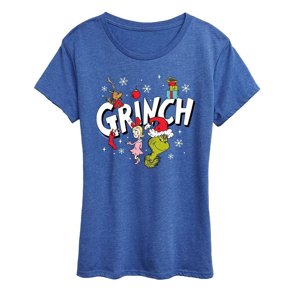 Women's Dr. Seuss Grinch Group Graphic Tee, Size: Large, Grey Green Product Image