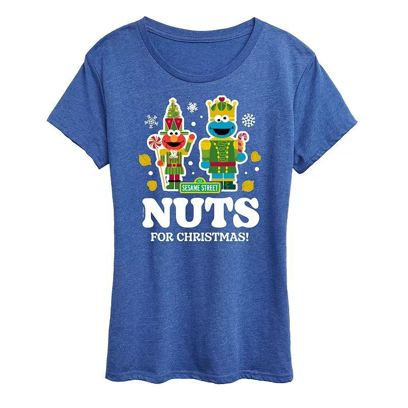 Womens Sesame Street Nuts For Christmas Graphic Tee, Girls Product Image
