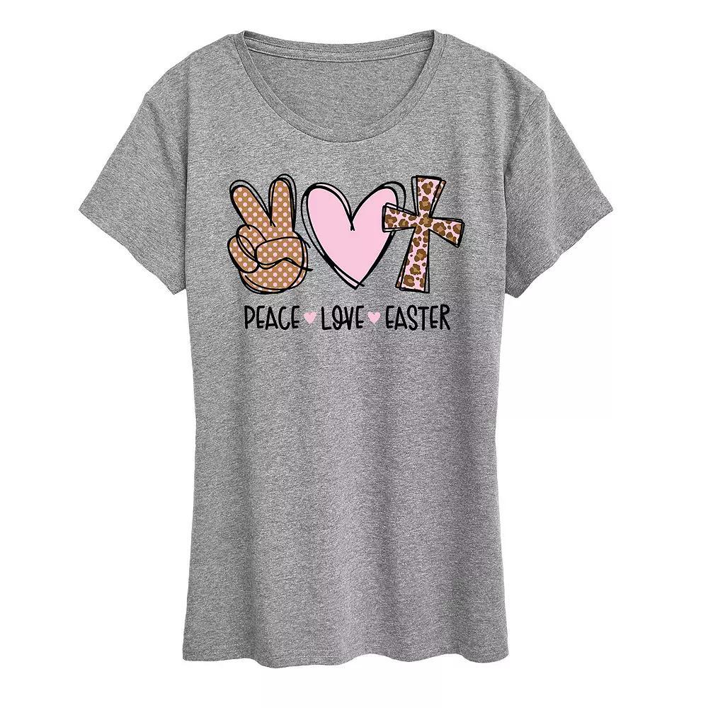 Womens Peace Love Easter Graphic Tee Product Image