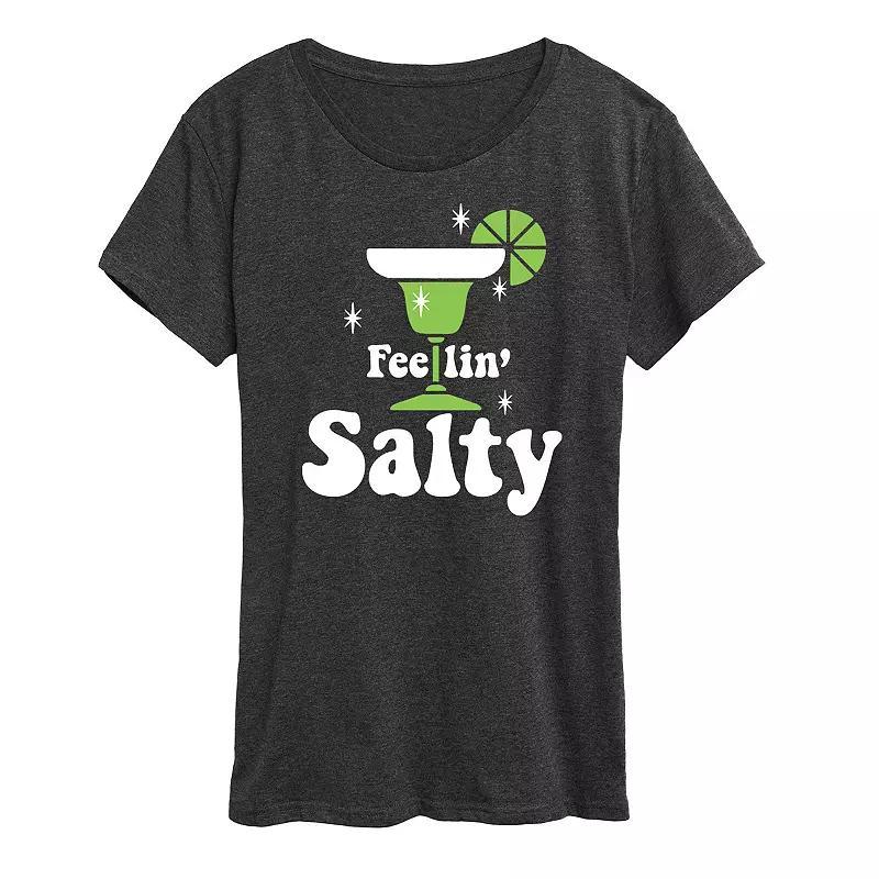 Womens Feelin Salty Graphic Tee Heather Grey Product Image