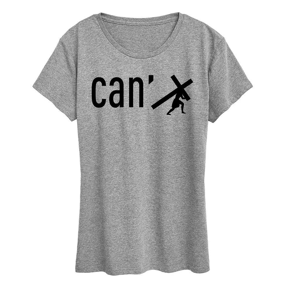 Womens Can With Jesus Graphic Tee Grey Gray Product Image
