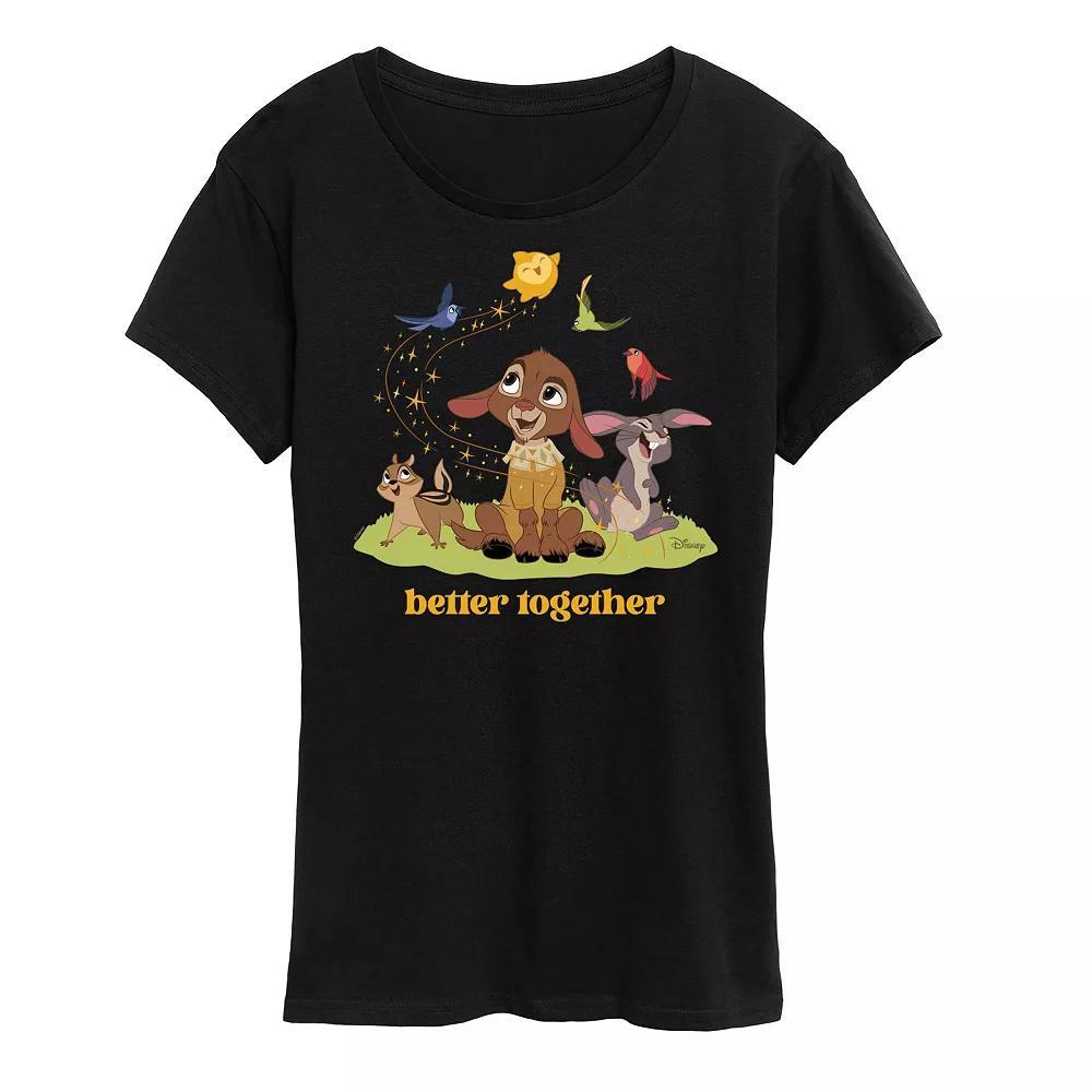 Disney's Wish Valentino and Star Women's Better Together Graphic Tee, Girl's, Size: Large, Black Product Image