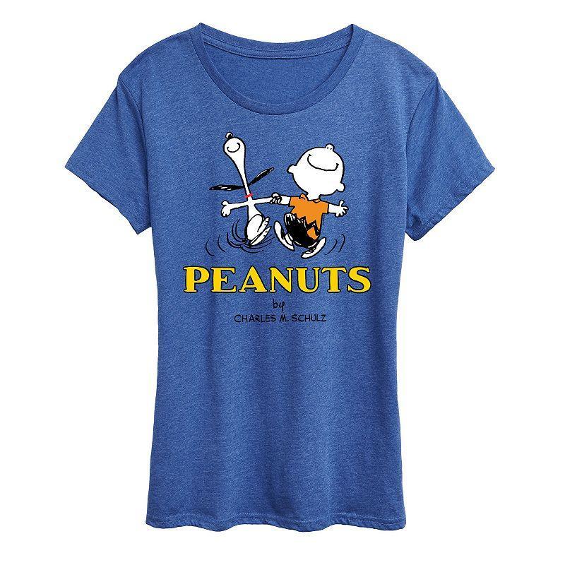 Women's Peanuts Charlie Snoopy Logo Graphic Tee, Girl's, Size: Small, Grey Green Product Image