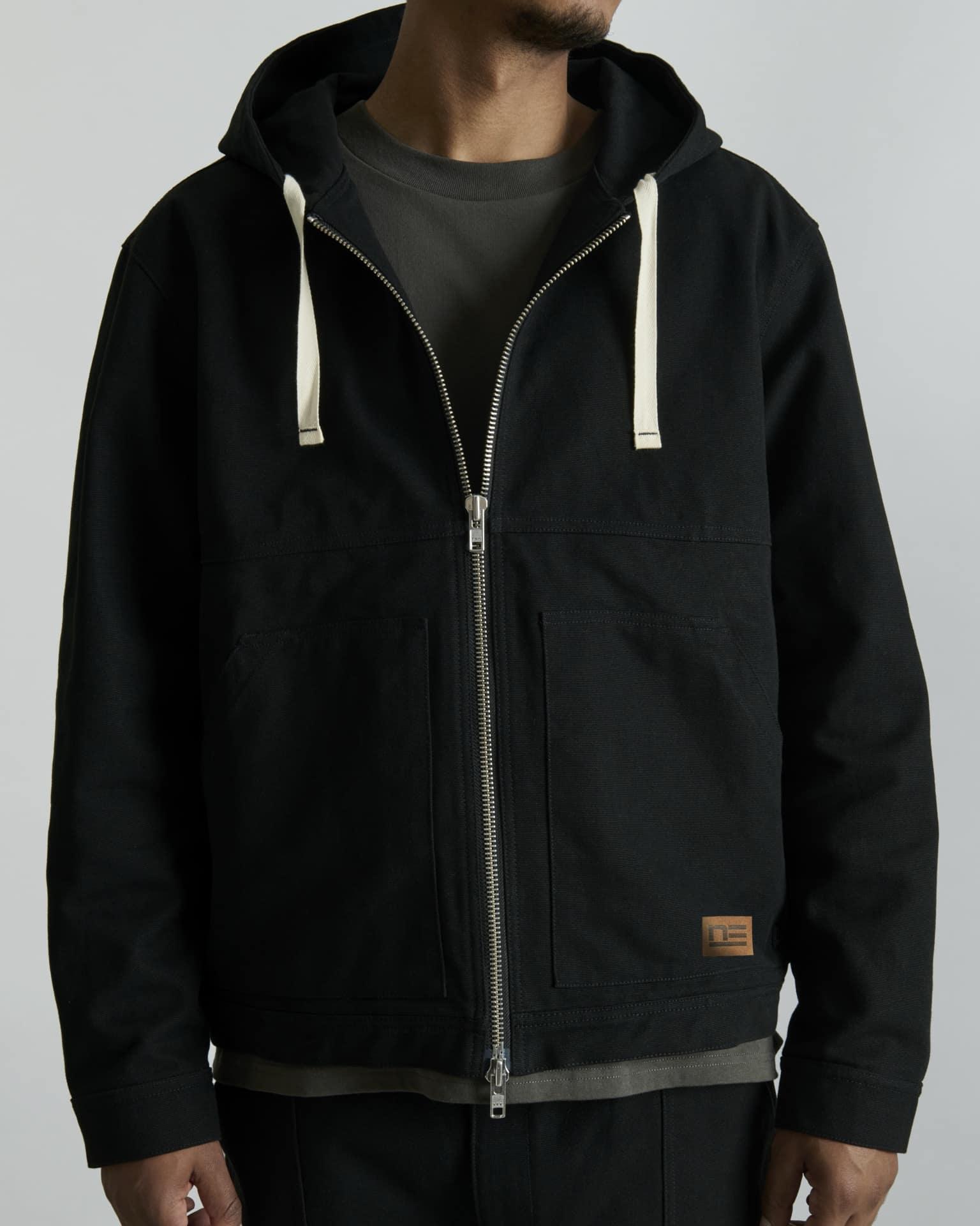 Forge Black Hooded Work Jacket Male Product Image