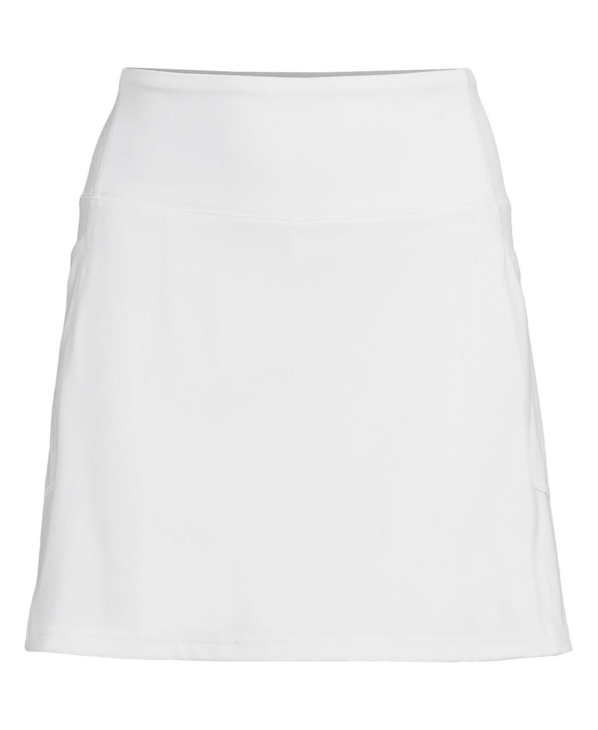 Women's Lands' End Active High-Impact High-Rise Flat Front Skort, Size: Medium, Black Product Image
