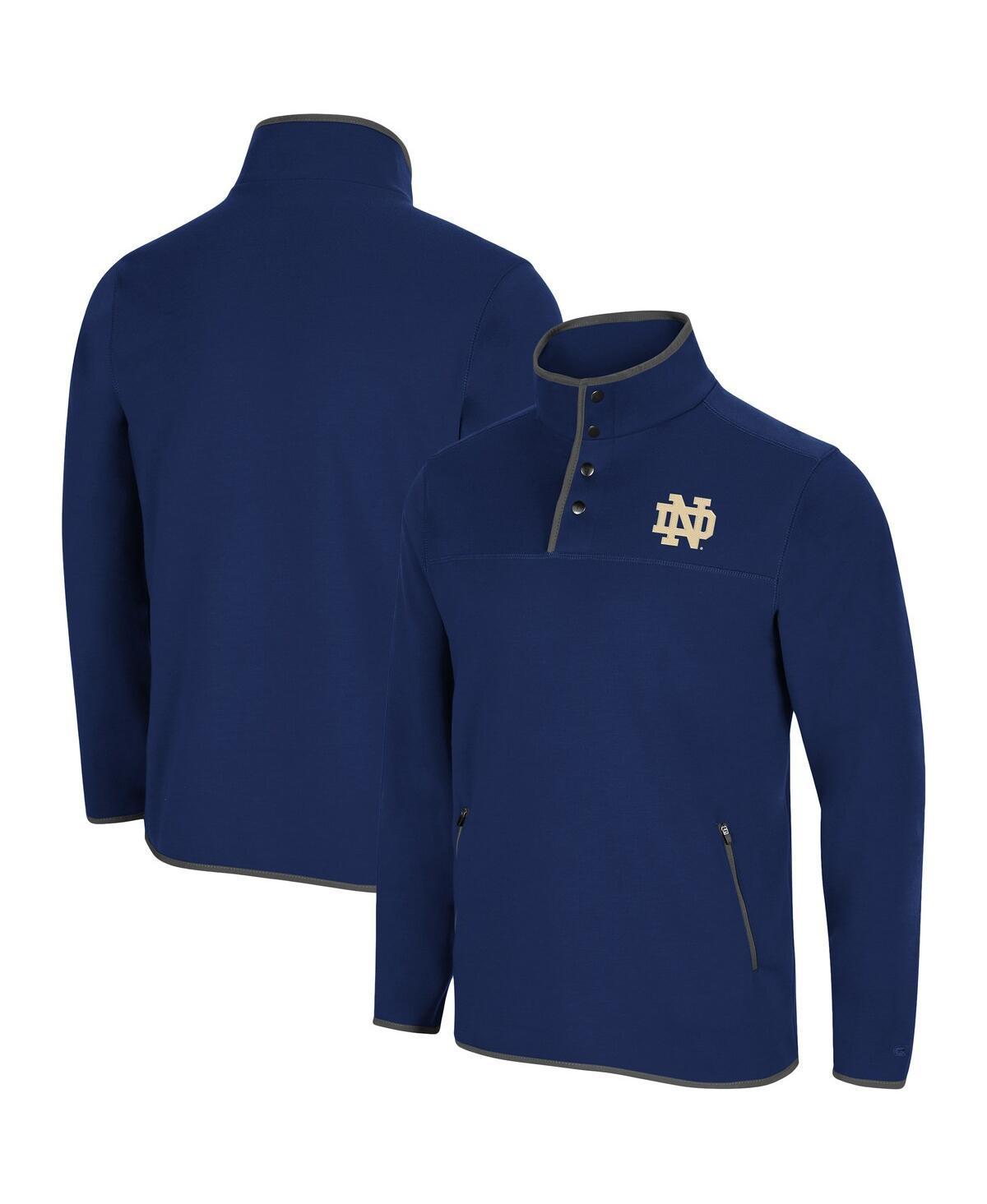 Men's Colosseum Navy Notre Dame Fighting Irish Rebound Snap Pullover Jacket, Size: Medium, Blue Product Image