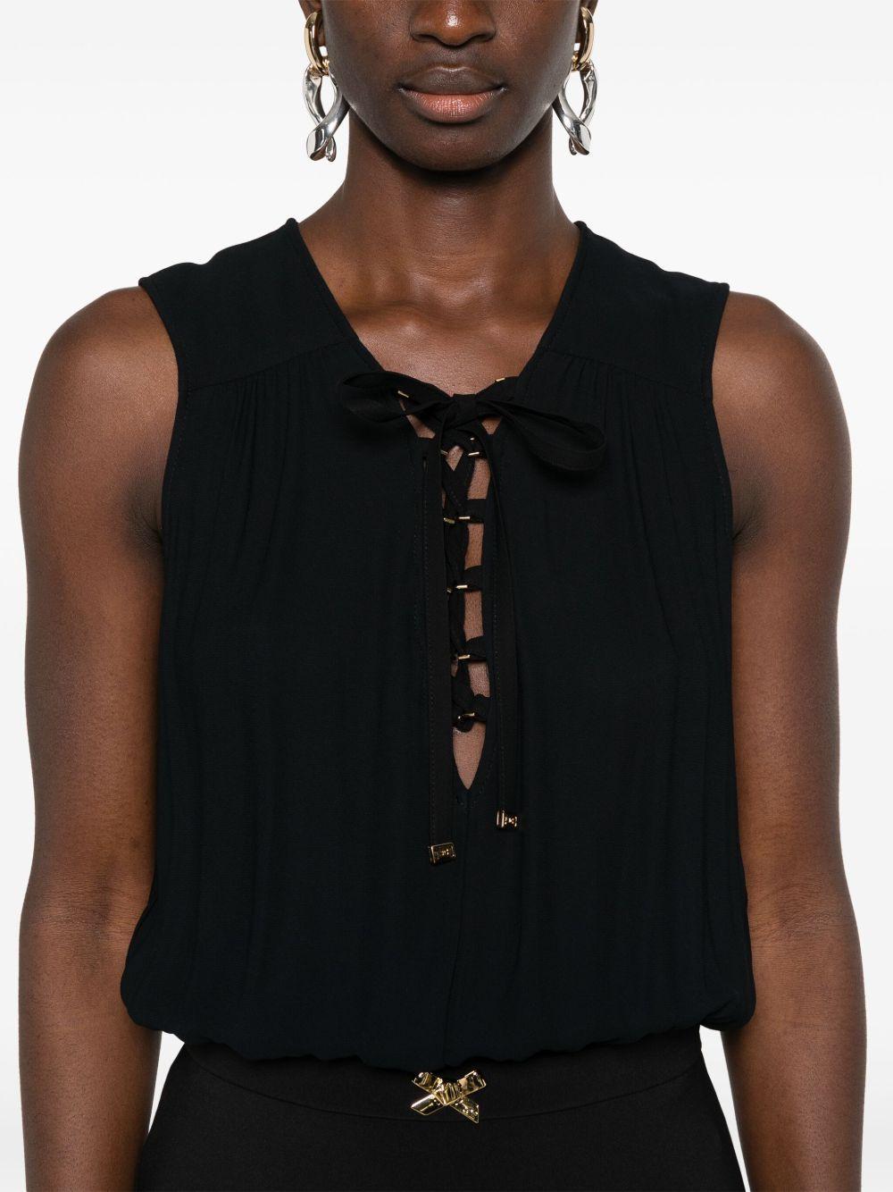 lace-up crepe maxi dress Product Image