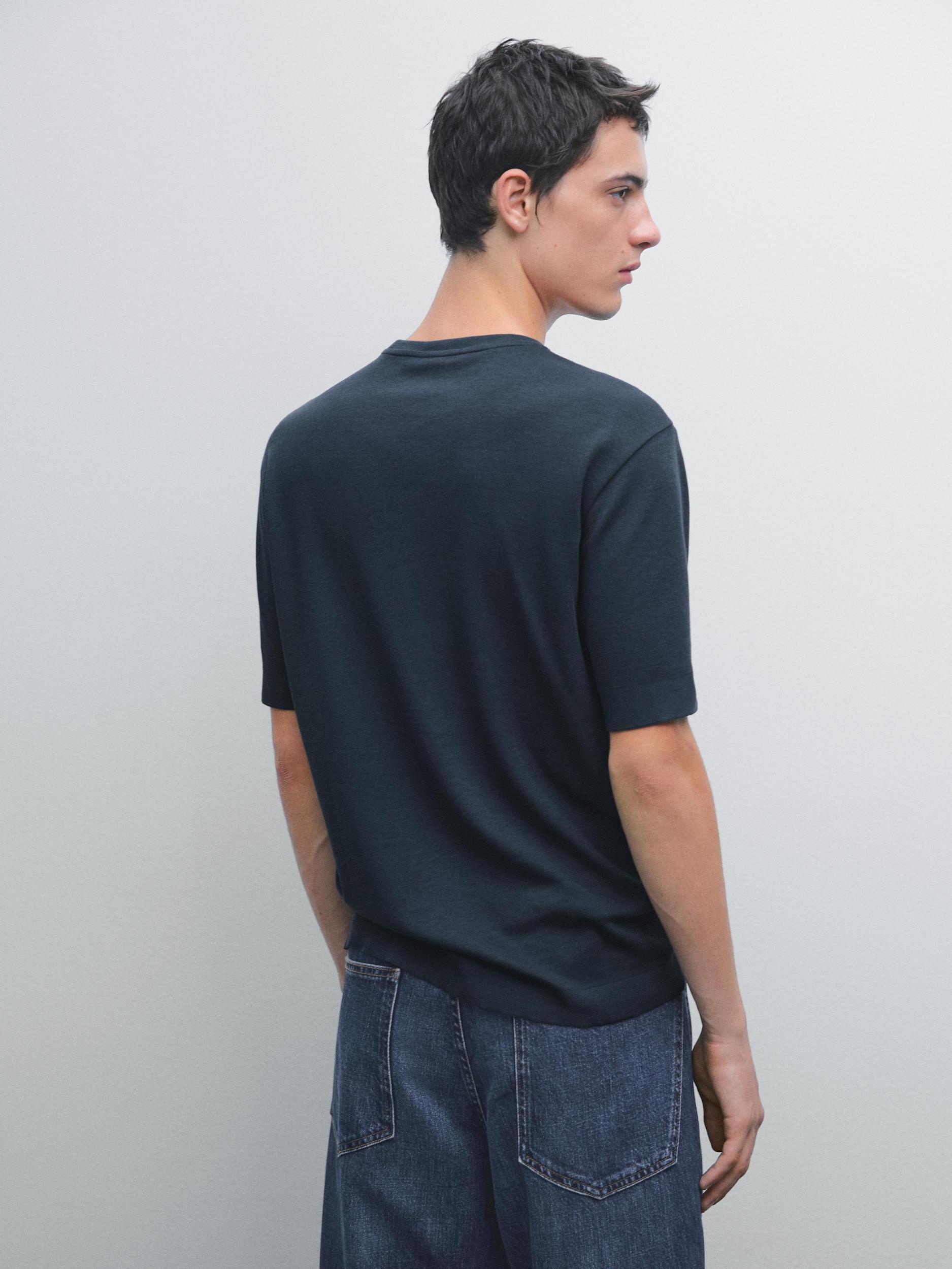 100% cotton T-shirt with ribbed trims Product Image