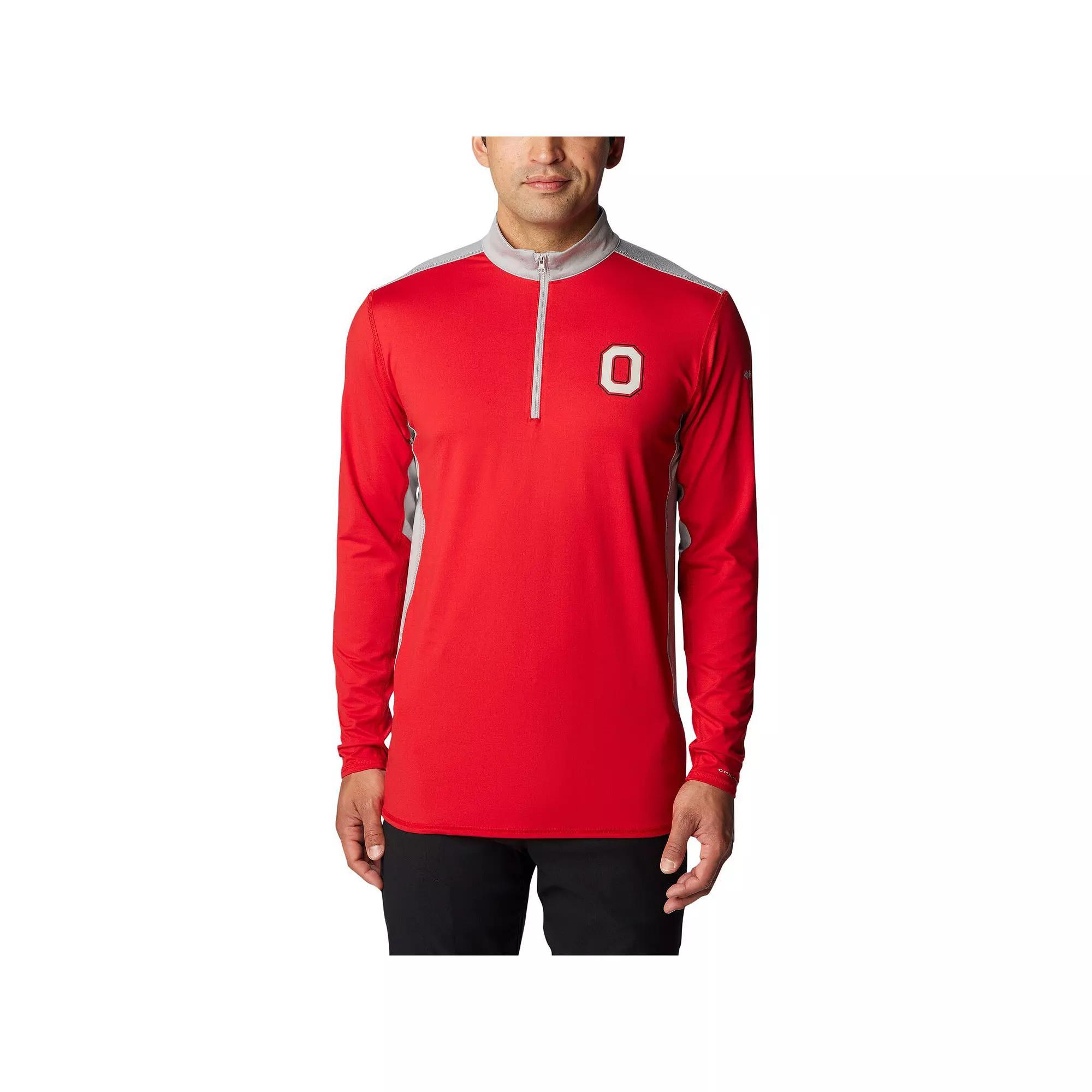 Men's Columbia Scarlet Ohio State Buckeyes Tech Trail™ Omni-Shade Quarter-Zip Top, Size: XL, Red Product Image