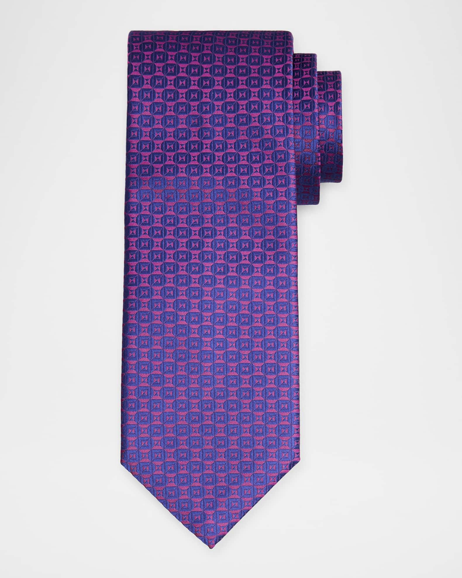 Men's Tonal Woven Oval Silk Tie Product Image