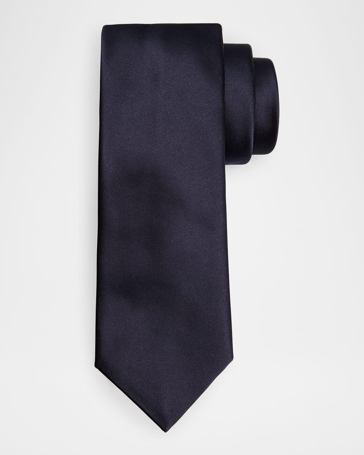 Mens Textured Solid Silk Tie Product Image