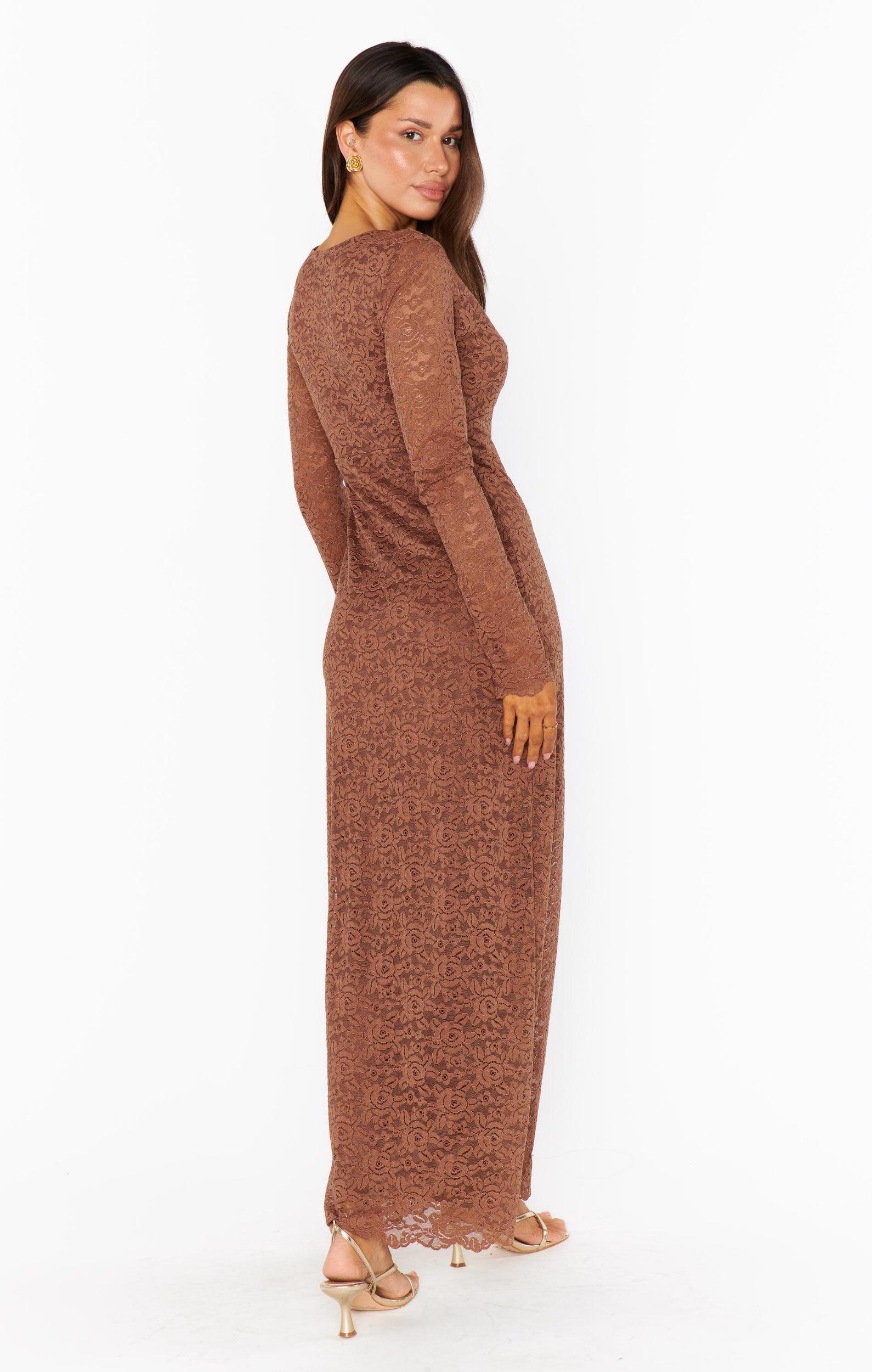 Leah Dress ~ Brown Lovely Lace Product Image