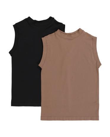 2pk Mock Neck Presley Fitted Tank Tops for Women | Spandex/Nylon Product Image