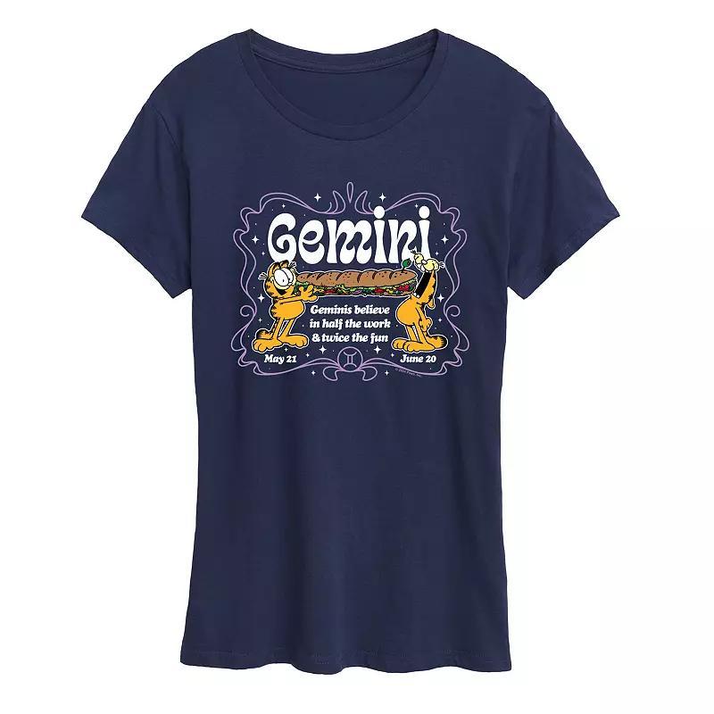 Womens Garfield Gemini Graphic Tee Blue Product Image