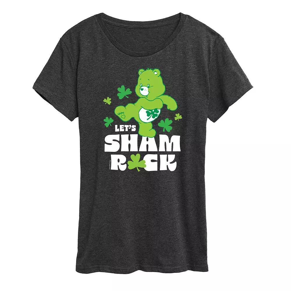 Womens Care Bears Lets Sham Rock Graphic Tee Heather Grey Product Image