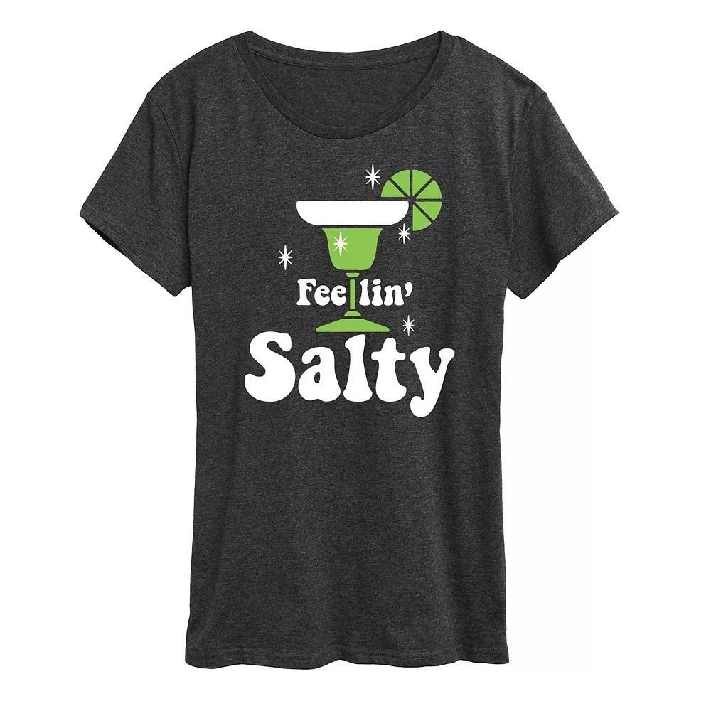 Womens Feelin Salty Graphic Tee Heather Grey Product Image