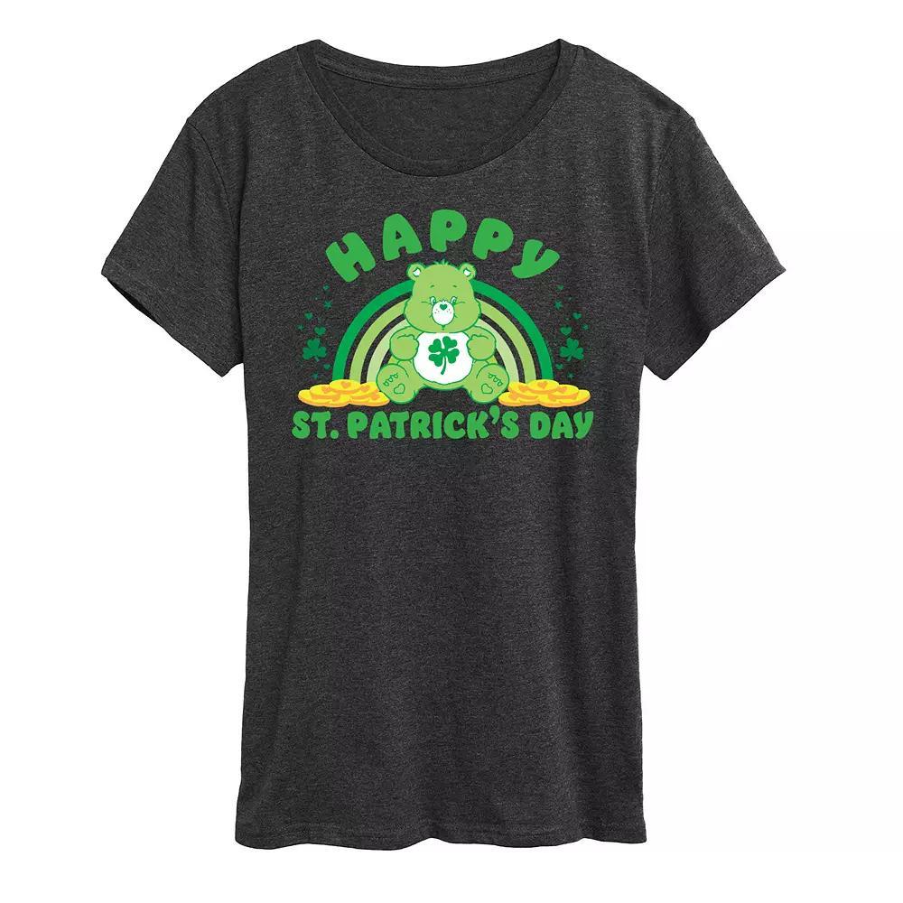Women's Care Bears Happy St. Patrick's Day Graphic Tee, Size: Medium, Heather Grey Product Image