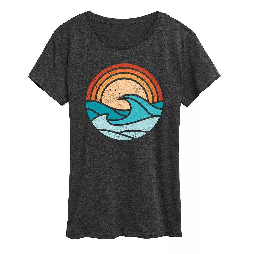 Womens Wave Scene Graphic Tee Blue Product Image