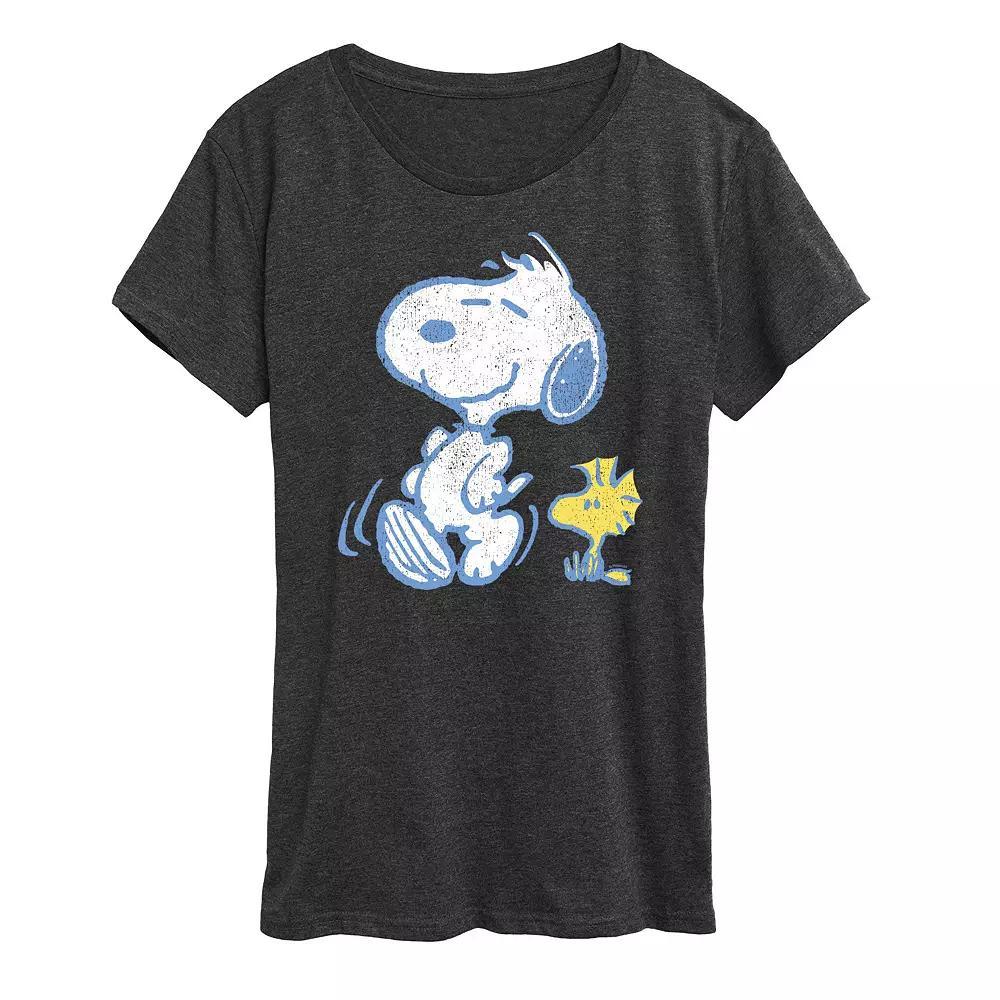 Womens Peanuts Pastels Graphic Tee, Girls Blue Product Image