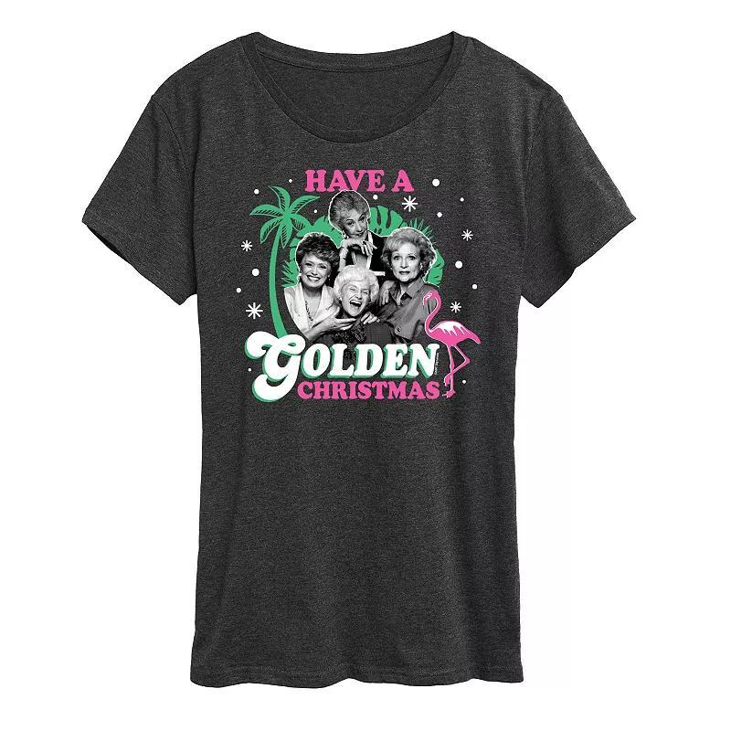 Women's Golden Girls Golden Christmas Graphic Tee, Girl's, Size: Medium, Heather Grey Product Image