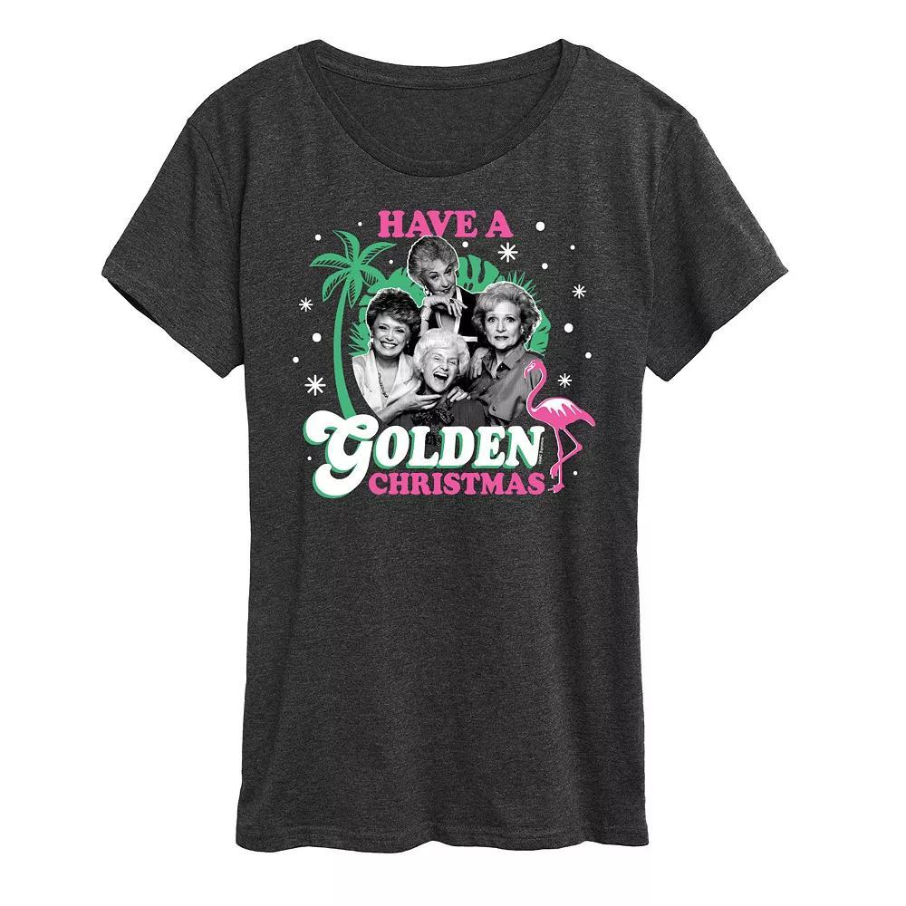 Women's Golden Girls Golden Christmas Graphic Tee, Girl's, Size: Medium, Heather Grey Product Image